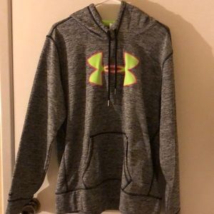 Under Armor Grey, Lime Green, and Hot Pink Hoodie